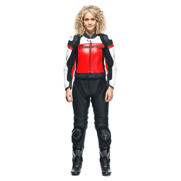 Двочастинний мотоциклетний комбінезон жіночий Dainese Mirage чорний-червоний-білий нестандартні розміри