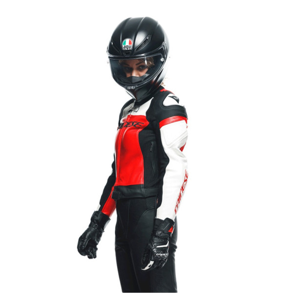 Двочастинний мотоциклетний комбінезон жіночий Dainese Mirage чорний-червоний-білий нестандартні розміри