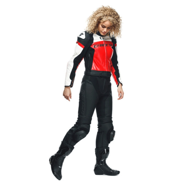 Двочастинний мотоциклетний комбінезон жіночий Dainese Mirage чорний-червоний-білий нестандартні розміри