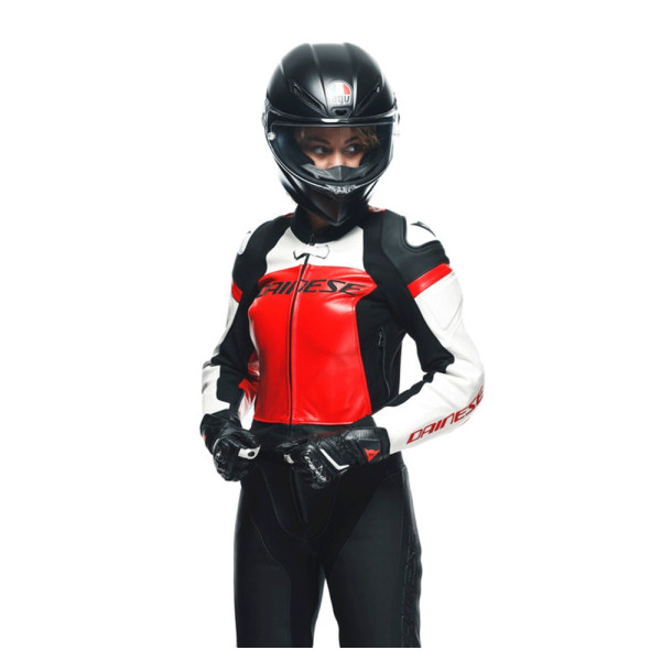 Двочастинний мотоциклетний комбінезон жіночий Dainese Mirage чорний-червоний-білий нестандартні розміри