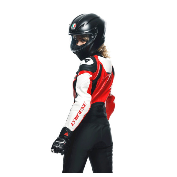 Двочастинний мотоциклетний комбінезон жіночий Dainese Mirage чорний-червоний-білий нестандартні розміри