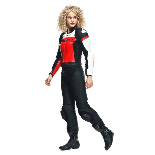 Двочастинний мотоциклетний комбінезон жіночий Dainese Mirage чорний-червоний-білий нестандартні розміри