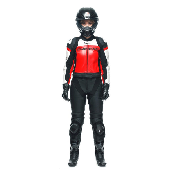 Двочастинний мотоциклетний комбінезон жіночий Dainese Mirage чорний-червоний-білий нестандартні розміри