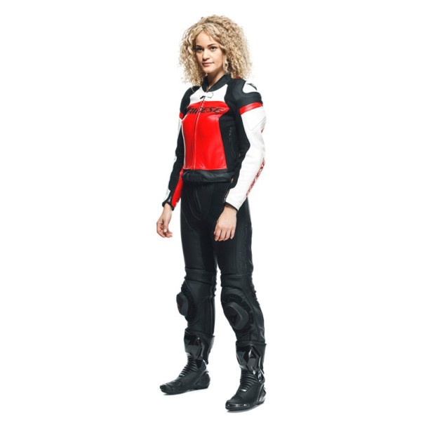 Двочастинний мотоциклетний комбінезон жіночий Dainese Mirage чорний-червоний-білий нестандартні розміри