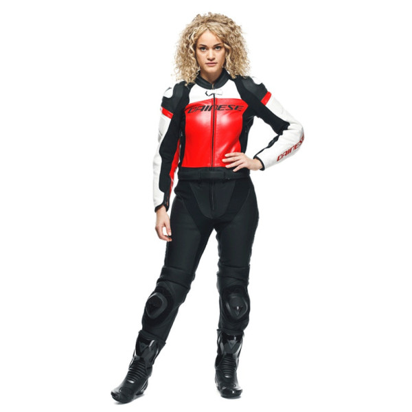 Двочастинний мотоциклетний комбінезон жіночий Dainese Mirage чорний-червоний-білий нестандартні розміри