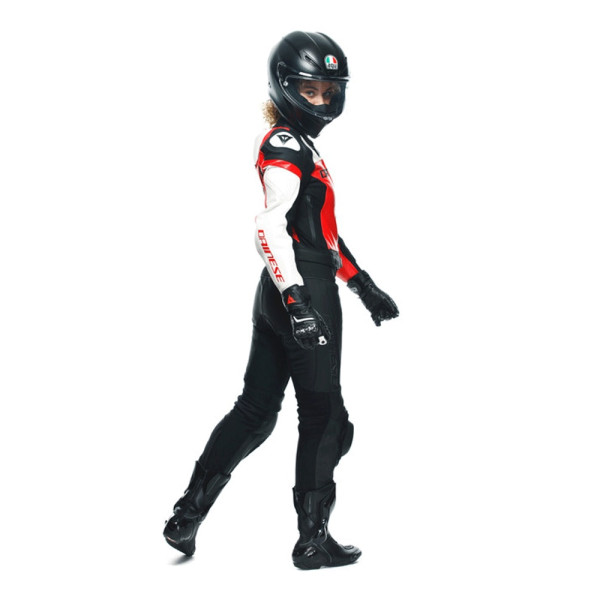 Двочастинний мотоциклетний комбінезон жіночий Dainese Mirage чорний-червоний-білий нестандартні розміри