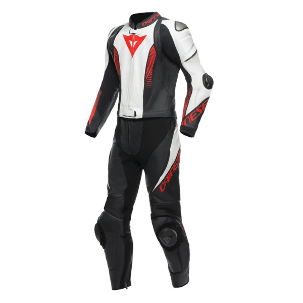 Мотоциклетний комбінезон двочастинний Dainese Laguna Seca 5 чорний-біло-червоний