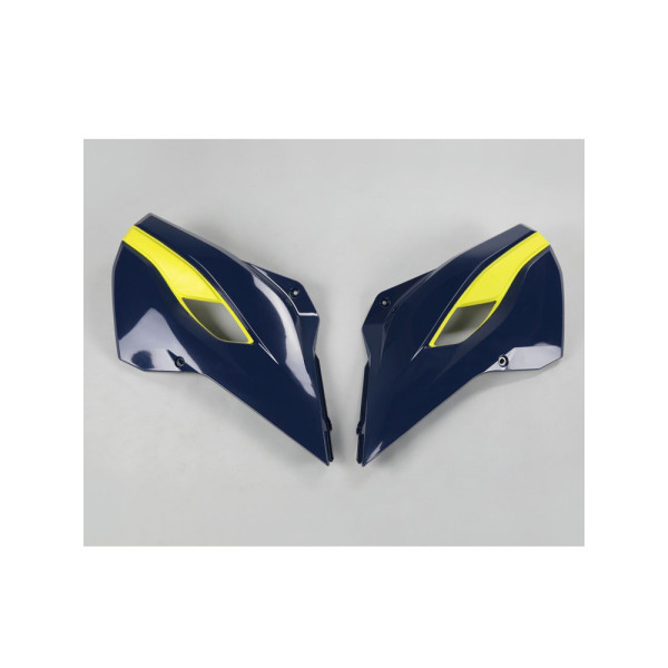 Захисники радіатора UFO для Husqvarna TC 125/300 (14-15), TE/TX 125/250/300 (14-16), TC 250 (16), FC 250/350/450 (14-15), FE 250/350/450/501 (14-16) синьо-жовті
