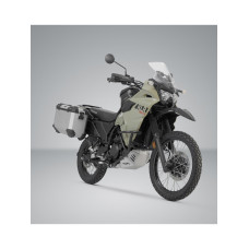 Комплект: бічні кофри + стійка PRO TRAX ADV SW-MOTECH 45/37 для мотоцикла Kawasaki KLR 650 / S (22-) (ємність 37 і 45 L) срібні