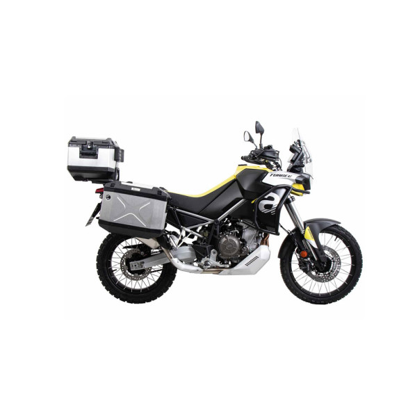 Комплект: бічні кофри + кріплення Hepco&Becker Xplorer Cutout для Aprilia Tuareg 660 (22-24) срібні