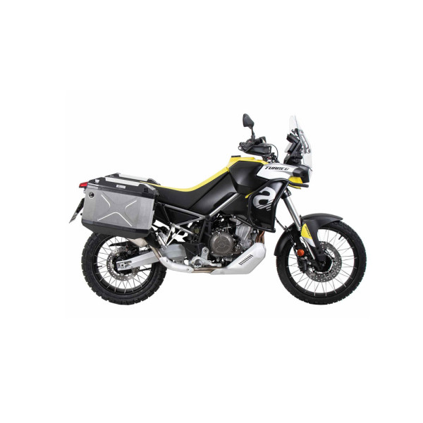 Комплект: бічні кофри + кріплення Hepco&Becker Xplorer Cutout для Aprilia Tuareg 660 (22-24) срібні