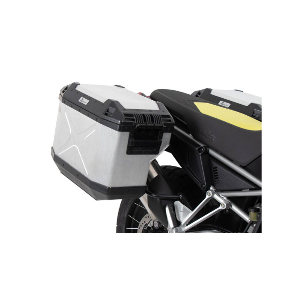 Комплект: бічні кофри + кріплення Hepco&Becker Xplorer Cutout для Aprilia Tuareg 660 (22-24) срібні