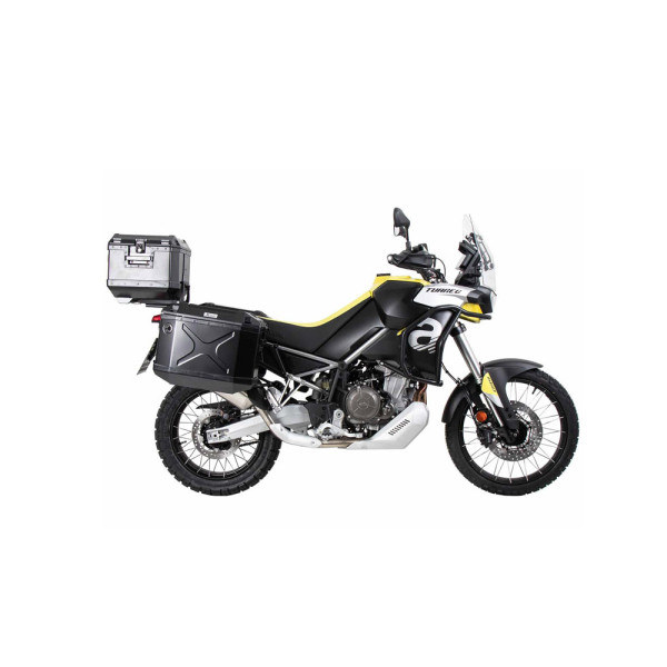 Комплект: бічні кофри + кріплення Hepco&Becker Xplorer Cutout для Aprilia Tuareg 660 (22-24) чорні
