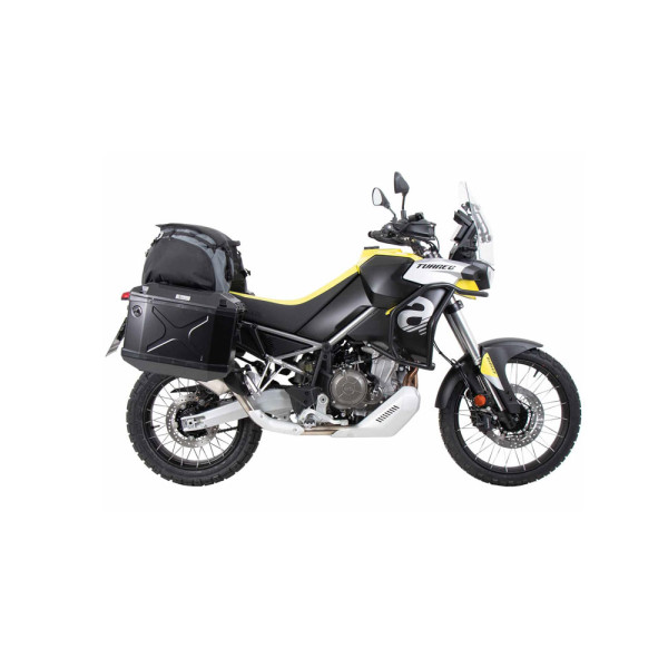 Комплект: бічні кофри + кріплення Hepco&Becker Xplorer Cutout для Aprilia Tuareg 660 (22-24) чорні