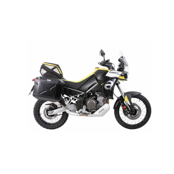 Комплект: бічні кофри + кріплення Hepco&Becker Xplorer Cutout для Aprilia Tuareg 660 (22-24) чорні