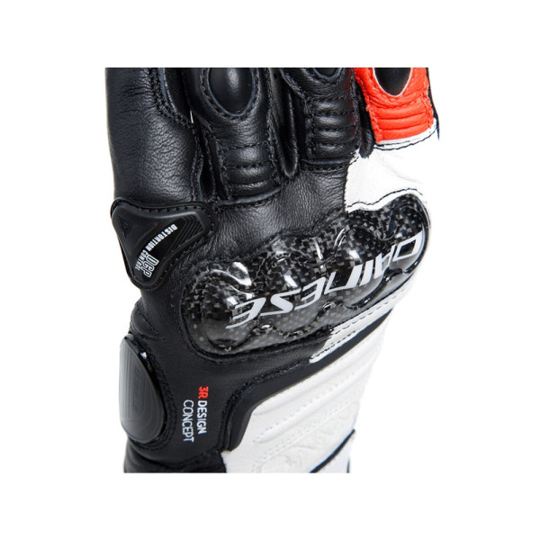 Рукавички мотоциклетні жіночі Dainese Carbon 4 довгі чорні-білі-червоні