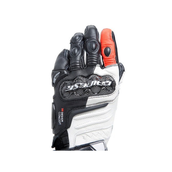 Рукавички мотоциклетні жіночі Dainese Carbon 4 довгі чорні-білі-червоні