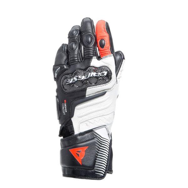 Рукавички мотоциклетні жіночі Dainese Carbon 4 довгі чорні-білі-червоні