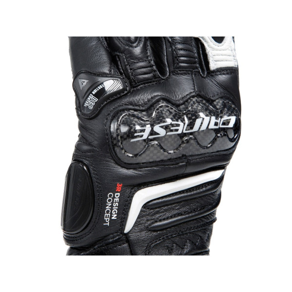 Рукавички мотоциклетні жіночі Dainese Carbon 4 довгі чорні-білі