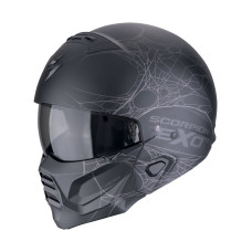 Модульний шолом Scorpion Exo-Combat II Spiderweb чорний-сріблястий матовий