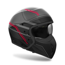 Модульний шолом Airoh J110 Slim чорний-червоний матовий
