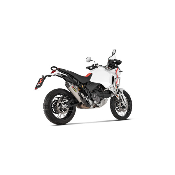 Вихлопна система мотоцикла Slip-On Line Титан + Вуглецеве волокно Akrapovič для Ducati DesertX (22-24)/ Rally (24)