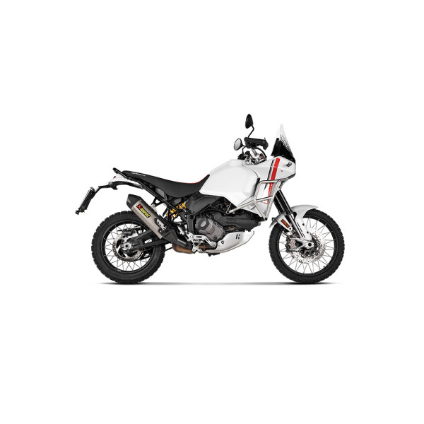 Вихлопна система мотоцикла Slip-On Line Титан + Вуглецеве волокно Akrapovič для Ducati DesertX (22-24)/ Rally (24)