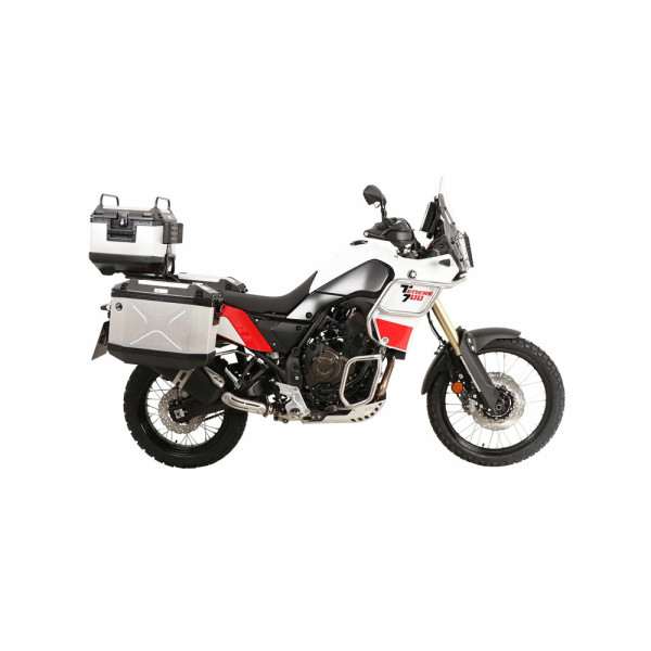 Комплект: бічні кофри + кріплення Hepco&Becker Xplorer Cutout Yamaha Tenere 700 World Raid (22-24)/World Rally (23-24) сріблясті