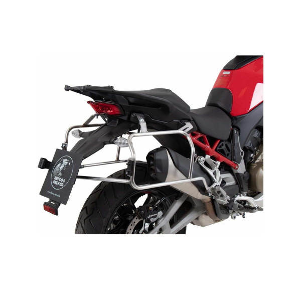 Комплект: бічні кофри + кріплення Hepco&Becker Xplorer Cutout для Ducati Multistrada V4 / S / S Sport (21-24) срібний