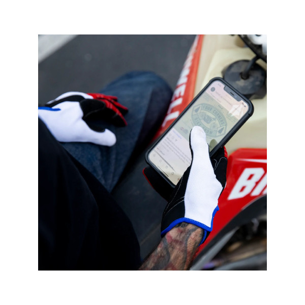 Рукавички кросові Biltwell Moto червоно-біло-чорні