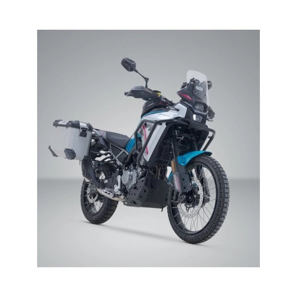 Комплект: бічні кофри + стійки PRO TRAX ADV SW-Motech CF Moto 450 MT (23-) сріблясті об'єм: 45 +37л