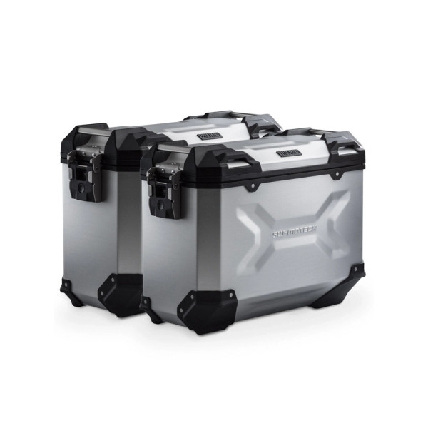 Комплект: бічні кофри + стійки PRO TRAX ADV SW-Motech CF Moto 450 MT (23-) сріблясті об'єм: 45 +37л