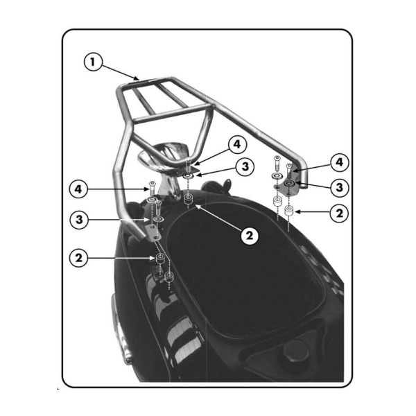 Кронштейн під центральний кофр Monolock, Monokey Kapp Aprilia Habana 125 (00-09) без монтажної плити