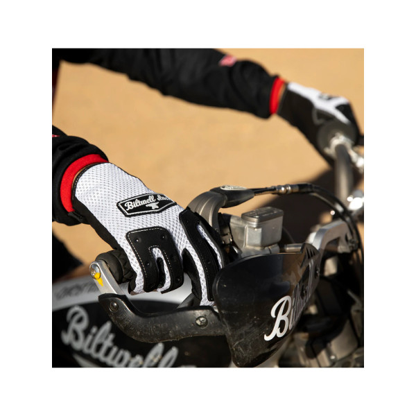Рукавички кросові Biltwell Anza біло-чорні