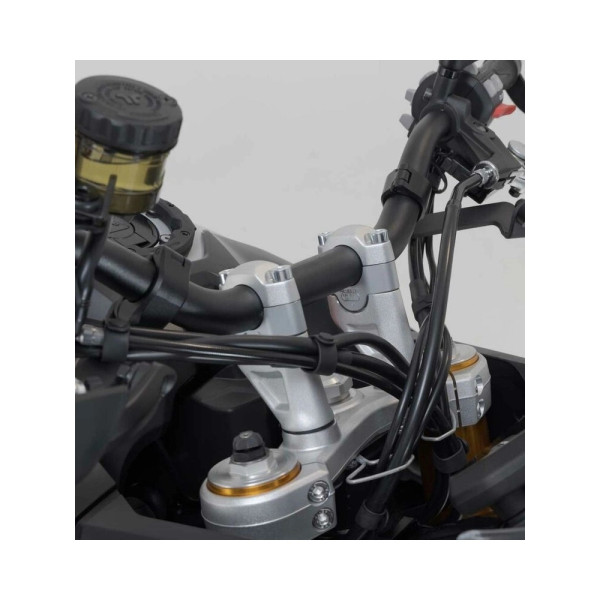Набір для підвищення керма Ø28 SW-Motech Triumph Tiger 900 GT/ Pro, Rally Pro (23-) сріблястий +20 мм