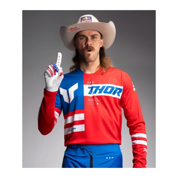 Кофта ендуро Thor Launchmode Patriot червоно-біло-синя