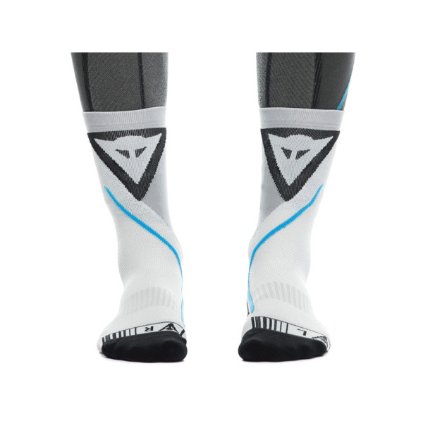 Короткі мотоциклетні шкарпетки Dainese Dry Mid біло-чорно-сині