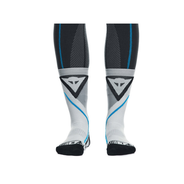 Короткі мотоциклетні шкарпетки Dainese Dry Mid біло-чорно-сині