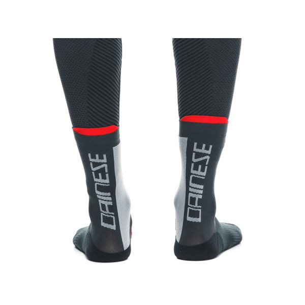 Короткі мотоциклетні шкарпетки Dainese Thermo Mid чорні-червоні