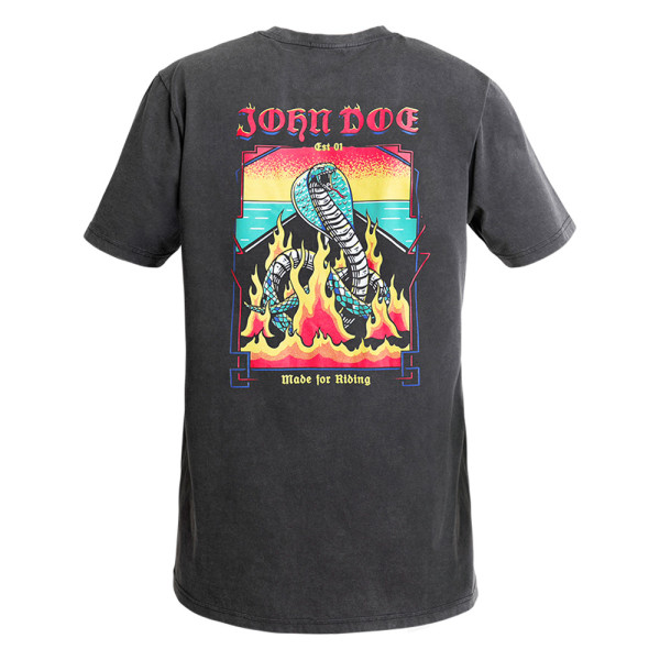 Мотоциклетна футболка John Doe Snake On Fire чорна
