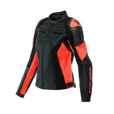 Куртка мотоцикловая жіноча шкіряна Dainese Racing 4 чорна-червона