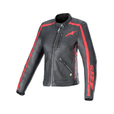 Жіноча шкіряна мотоциклетна куртка Alpinestars Stella Dyno чорна-червона