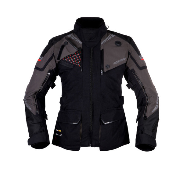 Жіноча мотоциклетна куртка Modeka Panamericana II чорна-темно сірий