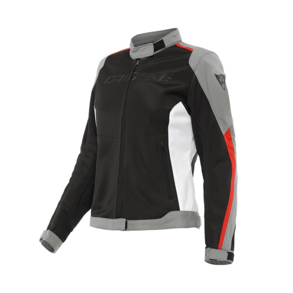 Жіноча текстильна мотоциклетна куртка Dainese Hydraflux 2 Air D-Dry чорна-сіра-червона