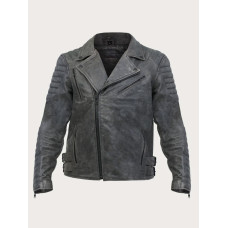 Мотоциклетна куртка шкіряна Broger Ohio Vintage сірого кольору