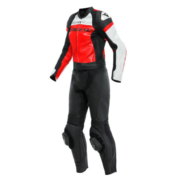 Двочастинний мотоциклетний комбінезон жіночий Dainese Mirage чорний-червоний-білий нестандартні розміри