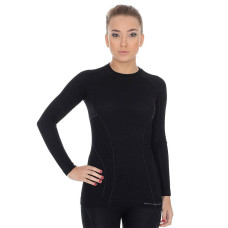 Жіноча футболка Brubeck Active Wool з довгим рукавом чорна