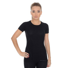 Жіноча футболка Brubeck Active Wool з коротким рукавом чорна