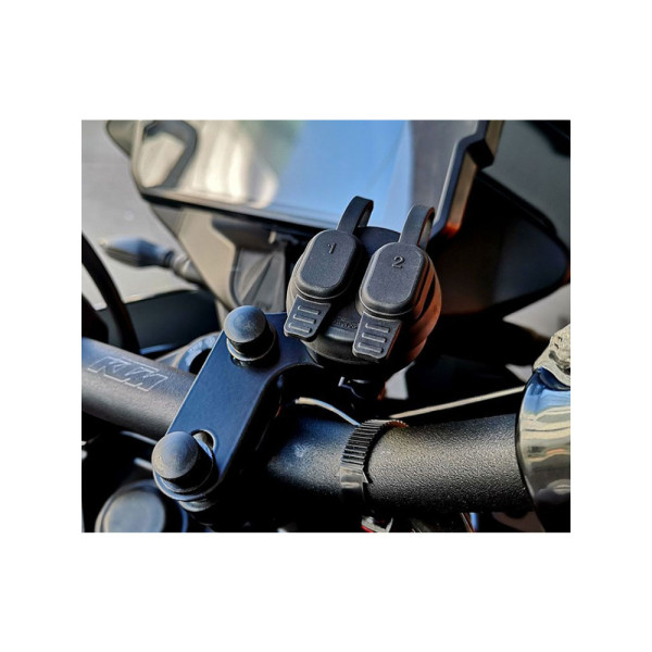 Зарядний пристрій Dual USB Touratech з кріпленням над затиском керма