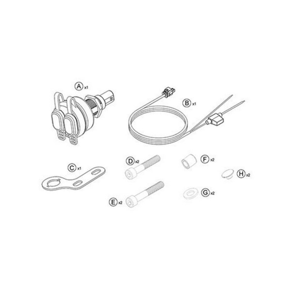 Зарядний пристрій Dual USB Touratech з кріпленням над затиском керма